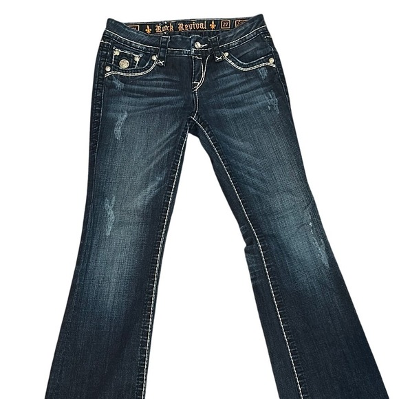 Rock Revival Blue Jeans with Embellished Back - Picture 2 of 3